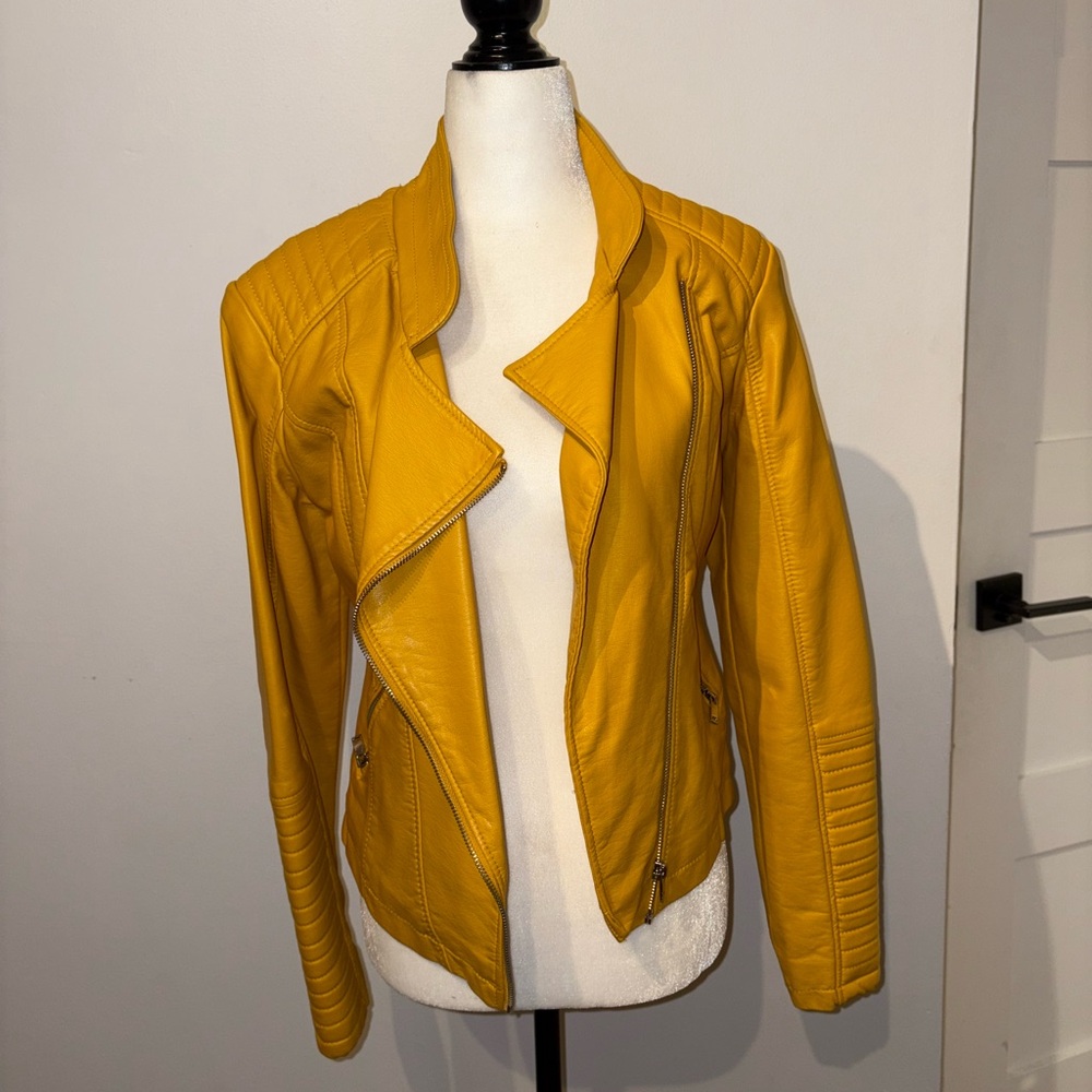 Women's Yellow Biker Jacket